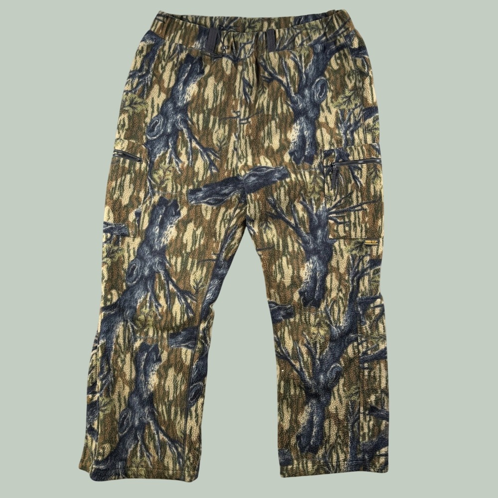 Vintage Browning GTX Fleece Pants Men XL Camo Cargo Hunting Warm Gorpcore Trail